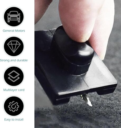 4 قطع مشابك تثبيت سجاد السيارة، مشابك سجادة أرضية مضادة للانزلاق، مثبتات سجاد السيارات، مشابك تثبيت سجادة متينة عالمية لمعظم السيارات (أسود) in Kuwait