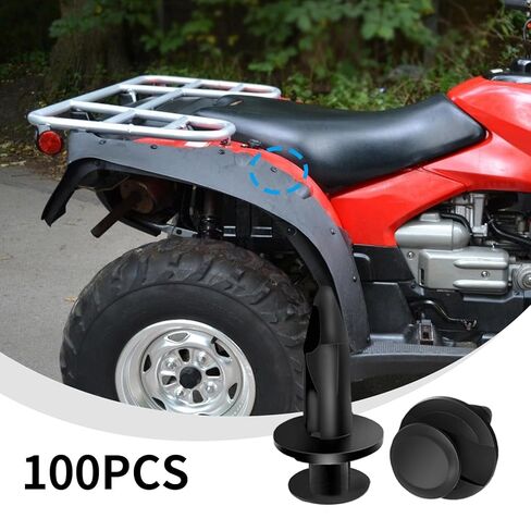 100pcs 8mm ATV UTV Body Fastener Rivets Push Pin Plastic Fender Clips Body Rivets Replacement for Honda Rancher Foreman Rubicon Rincon TRX680 TRX650 in Saudi Arabia