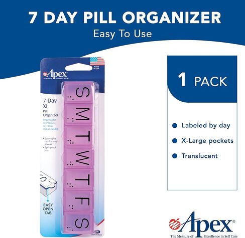 Apex 7-Day Pill Organizer, X-Large, 1 Organizer (Pack of 1) in Kuwait