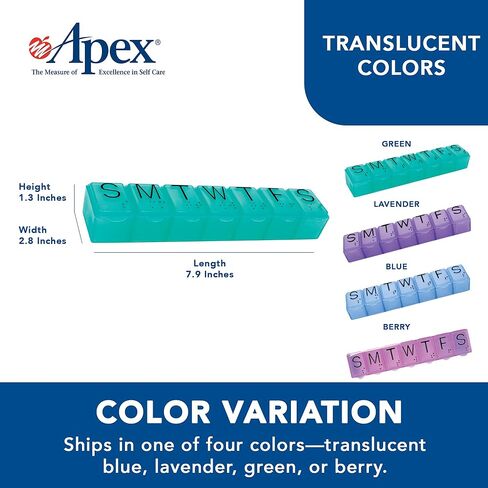 Apex 7-Day Pill Organizer, X-Large, 1 Organizer (Pack of 1) in Kuwait