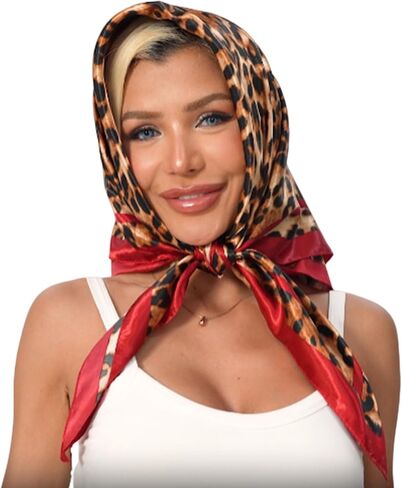 وشاح الرأس للنساء مثل وشاح الحرير وشاح الشعر متعدد الوظائف الديكور حقيبة أوشحة مربعة عصابات 35 بوصة in Kuwait