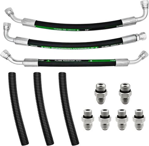 High Pressure Oil Pump HPOP Hoses Lines & Crossover Replacement Kit Compatible with Ford Excursion F250 F350 F450 F550 Super Duty 1999-2003 7.3L Powerstroke Turbocharged Engine ，Dual Metal Braided in Kuwait