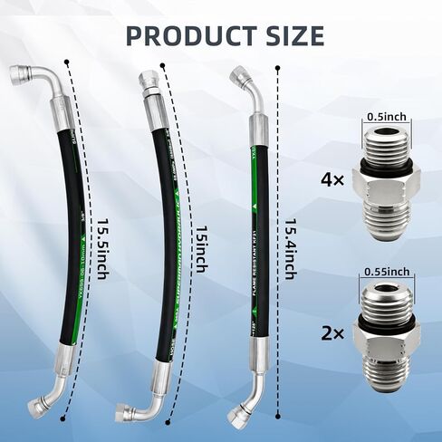 High Pressure Oil Pump HPOP Hoses Lines & Crossover Replacement Kit Compatible with Ford Excursion F250 F350 F450 F550 Super Duty 1999-2003 7.3L Powerstroke Turbocharged Engine ，Dual Metal Braided in Kuwait