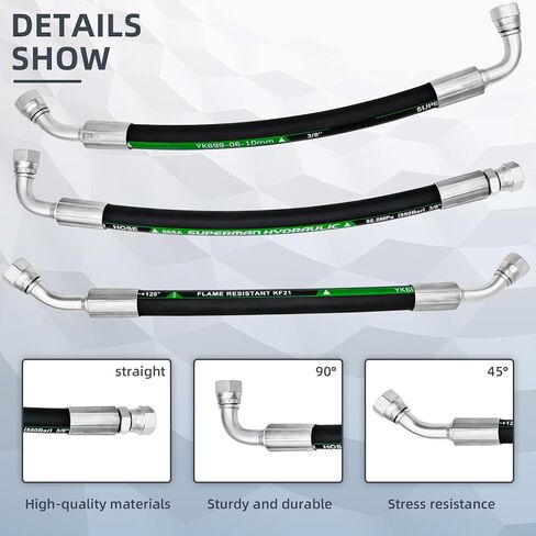 High Pressure Oil Pump HPOP Hoses Lines & Crossover Replacement Kit Compatible with Ford Excursion F250 F350 F450 F550 Super Duty 1999-2003 7.3L Powerstroke Turbocharged Engine ，Dual Metal Braided in Kuwait