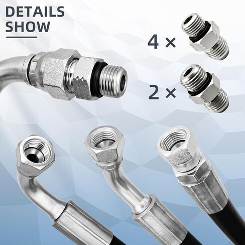 High Pressure Oil Pump HPOP Hoses Lines & Crossover Replacement Kit Compatible with Ford Excursion F250 F350 F450 F550 Super Duty 1999-2003 7.3L Powerstroke Turbocharged Engine ，Dual Metal Braided in Kuwait