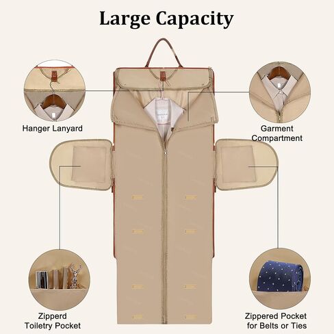 Convertible Garment Duffle Bag for Travel, Carry On Garment Bag with Shoe Pouch, PU Leather, 2 in 1 Hanging Suit Travel Bags Large Weekender Overnight Bags for Women Men (Black) in Saudi Arabia