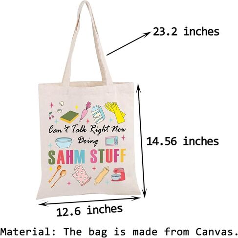 PWHAOO Stay-At-Home-Mom Tote Bag Can’t Talk Right Now Doing SAHM Stuff Tote Bag Mother's Day Gift in Saudi Arabia