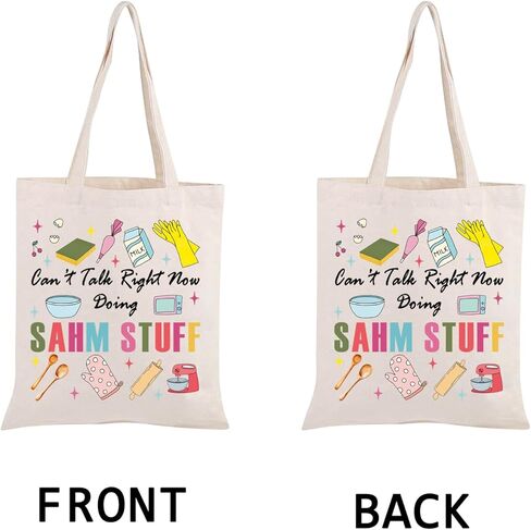 PWHAOO Stay-At-Home-Mom Tote Bag Can’t Talk Right Now Doing SAHM Stuff Tote Bag Mother's Day Gift in Saudi Arabia