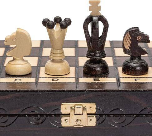 Husaria European International Chess Wooden Game Set, King's Classic - 18-Inch Large Size Chess Set - Folding Board with Felt Bottom Chessmen in Saudi Arabia