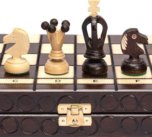 Husaria European International Chess Wooden Game Set, King's Classic - 18-Inch Large Size Chess Set - Folding Board with Felt Bottom Chessmen in Saudi Arabia