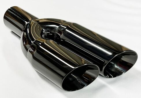 طرف العادم 2.25 مدخل 3.00 مخرج 13.00 WD080-225-BC-SS ثنائي مستدير أسود 304 طرف عادم من الفولاذ المقاوم للصدأ in Saudi Arabia