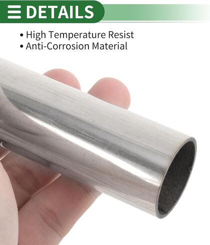 Motoforti 1.25" Straight Exhaust Pipe Tube T304 Stainless Steel DIY Custom Car Modified Tubing Piping 17.32" Length Single Side with Flaring Surface Polishing in Saudi Arabia