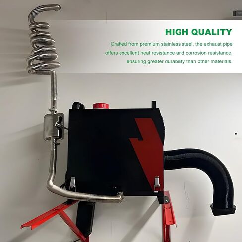 24.5mm/0.96" Diesel Heater Exhaust Pipe with Silencer Muffler, 100cm/39.37" Stainless Steel Exhaust Tubing with Hose Clamps, Fuel Tank Parking Air Heater Vent Hose Kit for Most Cars in Kuwait