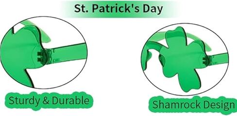 MYSXN 2PCS St. Patrick's Day Shamrock Sunglasses,Plastic Four Leaf Shamrock Sunglasses for St Patricks Day Accessories in Kuwait