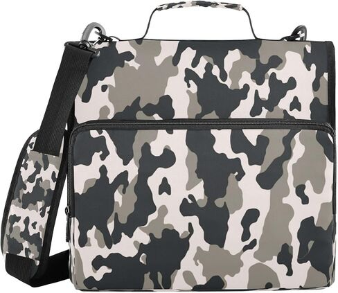 حافظة سحاب مموهة مقاومة للماء مع حزام كتف، حافظة صياد ثلاثية الحلقات بتصميم مسطح ومقصورات متعددة للمدرسة والمكتب، للبالغين والأطفال in Kuwait