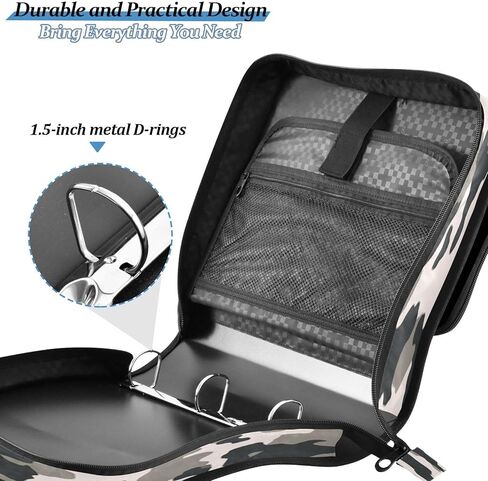 حافظة سحاب مموهة مقاومة للماء مع حزام كتف، حافظة صياد ثلاثية الحلقات بتصميم مسطح ومقصورات متعددة للمدرسة والمكتب، للبالغين والأطفال in Kuwait