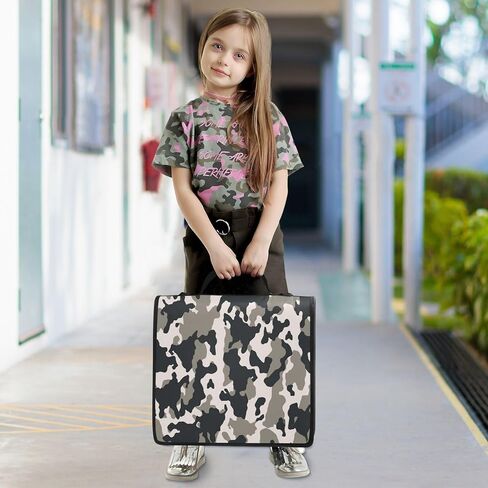 حافظة سحاب مموهة مقاومة للماء مع حزام كتف، حافظة صياد ثلاثية الحلقات بتصميم مسطح ومقصورات متعددة للمدرسة والمكتب، للبالغين والأطفال in Kuwait