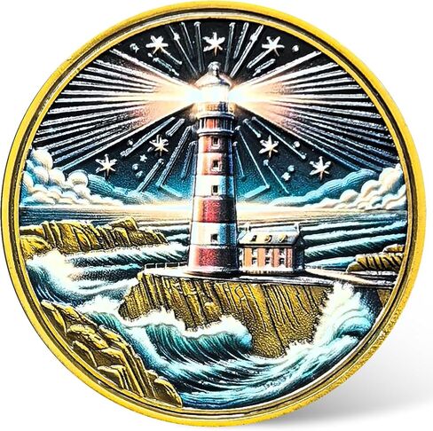 Lighthouse Sobriety Chip - 'Love The Light' Medallion for Guidance and Inspiration - AA Medallion Recovery Gift with Coin Capsule in Kuwait
