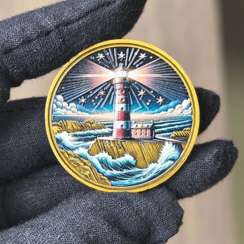 Lighthouse Sobriety Chip - 'Love The Light' Medallion for Guidance and Inspiration - AA Medallion Recovery Gift with Coin Capsule in Kuwait