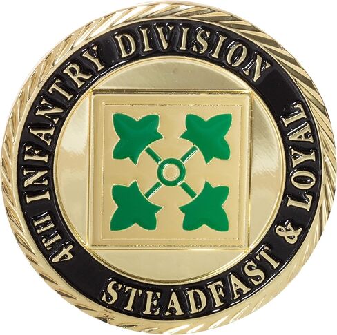 United States Army 4th Infantry Division Steadfast and Loyal Challenge Coin in Saudi Arabia