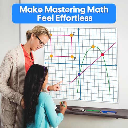 ورق شبكي إحداثي مغناطيسي عملاق XY، مسح جاف، لوحة رسم بياني كبيرة للسبورة البيضاء، الرياضيات الابتدائية المتوسطة والثانوية، أدوات التلاعب، أساسيات المعلم، الفصول الدراسية التي يجب أن تمتلكها اللوازم in Kuwait