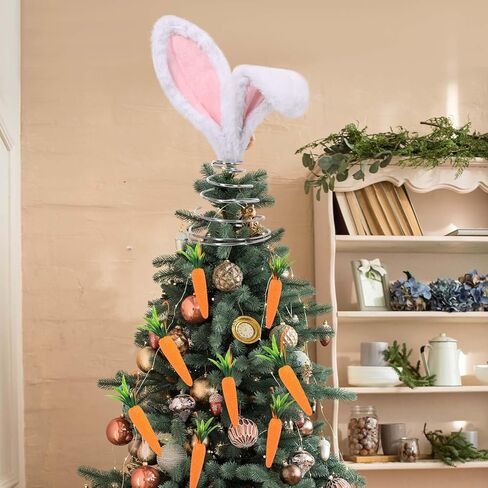13 Pcs Easter Tree Decorations Easter Day Bunny Ears Tree Topper Foam Carrot Hanging Ornaments for Tree Decorations Home School Office Spring Party Supplies in Kuwait