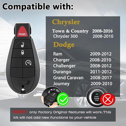 IYZ-C01C DIY Key Fob Replacement kit Dodge RAM 2008 2009 2010 2011 2012, Grand Caravan Chrysler Town Country Jeep Grand Cherokee Keyless Entry Remote with Easy Simple OBD Tool in Saudi Arabia