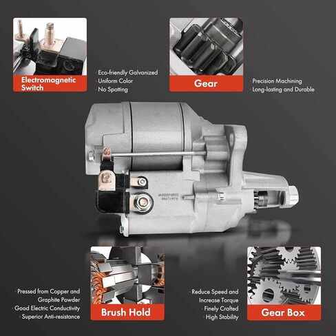 A-Premium Starter Motor Compatible with Dodge Ram 1500 2500 3500 1994-1995, Dakota 1991-1995, B Vans Trucks 1991-1995, Charger, Challenger, Dart, RamCharger & Plymouth & Chrysler, 12V 1.4KW 10T CW in Saudi Arabia