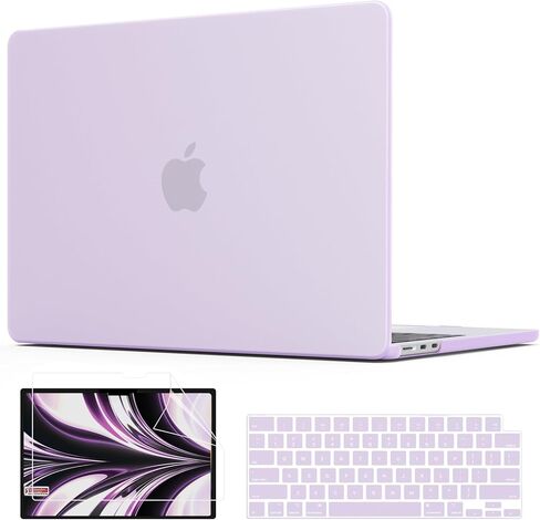 AKIT متوافق مع حافظة MacBook Air 13 بوصة 2026 2025 2024-2022 M5 M4 M3 M2 موديل A3449 A3240 A3113 A2681، غطاء صلب واقٍ للكمبيوتر المحمول لجهاز Mac Air 13.6 بوصة + غطاء لوحة مفاتيح وشاشة، أرجواني لافندر in Kuwait