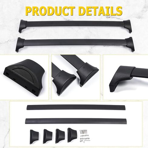 AUXMART 2 قطعة حامل السقف قضبان متقاطعة متوافقة مع Honda CR-V 2002 2003 2004 2005 2006، قضبان السكك الحديدية المصنوعة من الألومنيوم على طراز OE حامل الأمتعة (أسود) in Kuwait