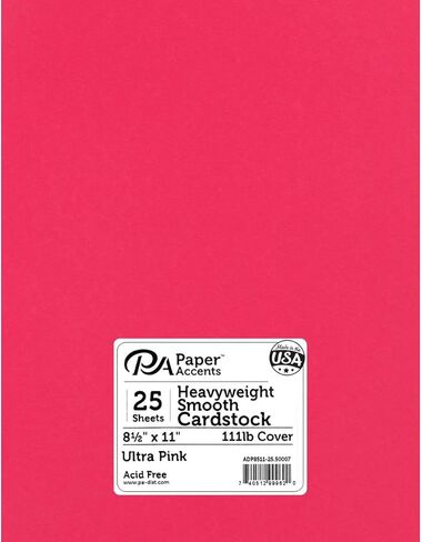 PA Paper Accents Heavyweight Smooth Cardstock 8.5" x 11" Twilight, 100lb colored cardstock paper for card making, scrapbooking, printing, quilling and crafts, 25 piece pack in Saudi Arabia