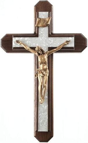 Walnut Wood with Pearlized Epoxy Inlay Cross Crucifix, 13 Inch in Saudi Arabia
