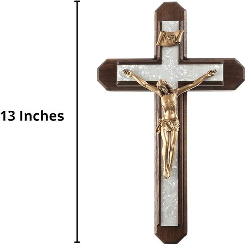 Walnut Wood with Pearlized Epoxy Inlay Cross Crucifix, 13 Inch in Saudi Arabia