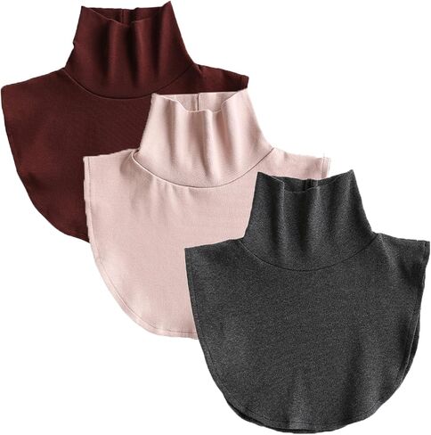 3PCS Fake Collar Detachable Turtleneck Dickey collar Half Blouse Pullover False Collars for Women Men in Sweater in Kuwait