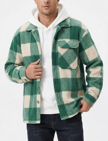ZAFUL Men's Shacket Aztec Print Shirt Jacket Flannel Button Up Turndown Collar Overshirt Chest Pocket Button Flap Thick Shirt in Saudi Arabia