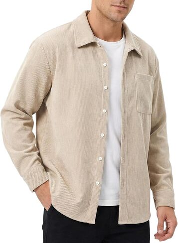 ZAFUL Men's Shacket Aztec Print Shirt Jacket Flannel Button Up Turndown Collar Overshirt Chest Pocket Button Flap Thick Shirt in Saudi Arabia