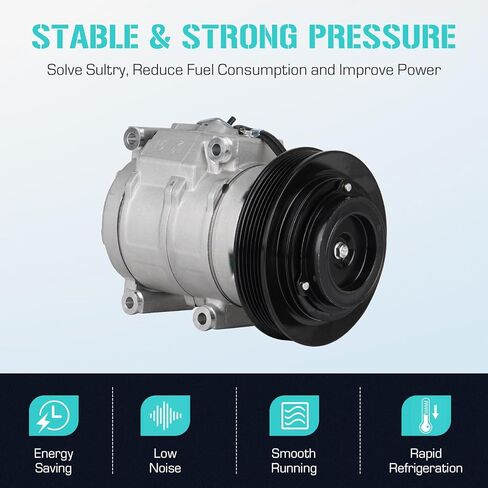 AC Compressor with A/C Clutch Fit for Toyota Sienna 3.3L 2004 2005 2006, Sienna 3.5L 2007 (To 12/15/2006), Air Condition automotive replacement, Replaces CO 10854C in Saudi Arabia