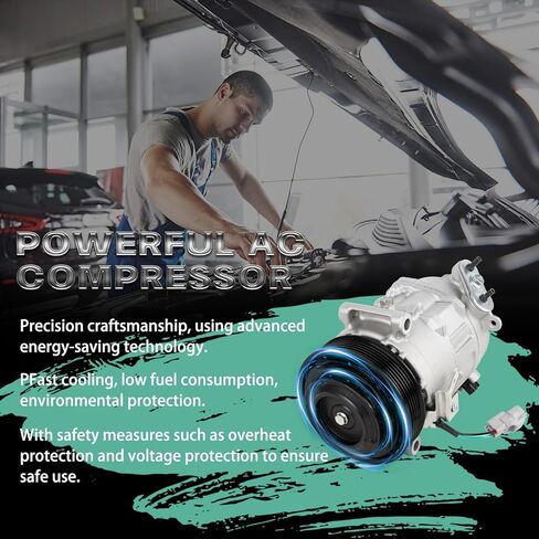 68103197AA Air Conditioner A/C Compressor w/Clutch Compatible with Jeep Cherokee Chrysler 200 2014-2021 68103197AB 68103197AC in Kuwait