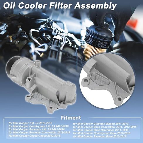 Engine Oil Filter Housing for Mini Cooper 1.6L L4 2010-2015 No.11428643757/11427583111 Transmission Oil Cooler Aluminum Alloy 1 Pc in Saudi Arabia