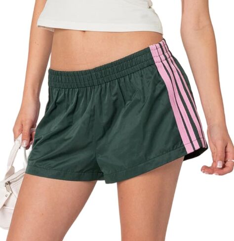 Luckinbaby Women Side Striped Athletic Shorts Low Rise Workout Running Sweat Shorts Cute Summer Lounge Y2k Shorts Trendy in Kuwait