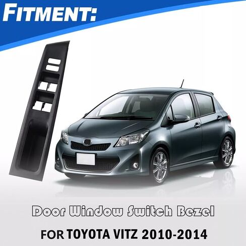 Front Armrest Upper Panel RH Window Switch Bezel Right Driver Side Compatible with Toyota Vitz Yaris 2010-2014 Replaces 74231-52630-C0 in Saudi Arabia