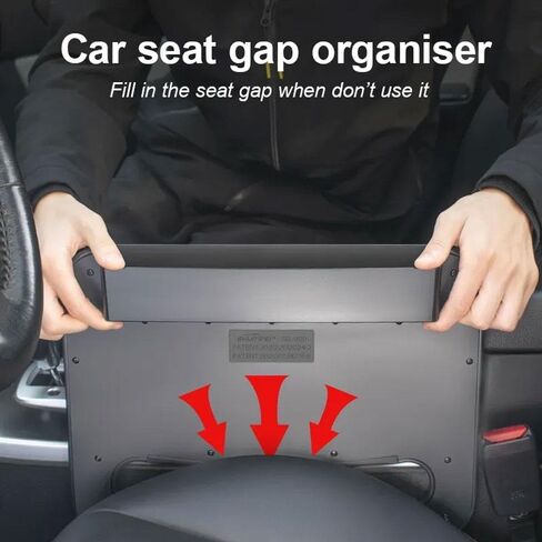 Oshotto (FT-06) مكتب عجلة القيادة 2 في 1 | طاولة صينية مع منظم حشو فجوة المقعد | صينية طعام السيارة للسائق | مكتب سيارة للابتوب والأكل - أسود in Kuwait