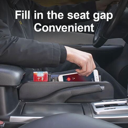 Oshotto (FT-06) مكتب عجلة القيادة 2 في 1 | طاولة صينية مع منظم حشو فجوة المقعد | صينية طعام السيارة للسائق | مكتب سيارة للابتوب والأكل - أسود in Kuwait