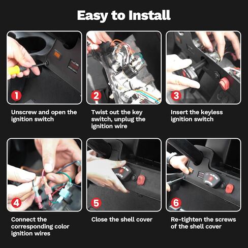 Golf Cart Keyless Ignition Switch Fits for EZGO TXT Club Car DS Precedent Tempo Onward Yamaha Golf Cart Keyless Start Remote Switch System No Key Required Replacement Accessories in Saudi Arabia