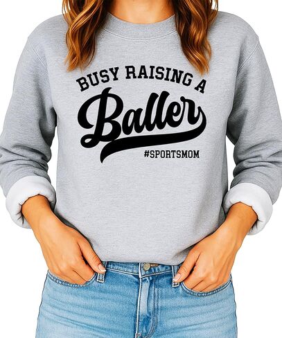 Olive Loves Apple Busy Raising a Baller Sweatshirt for Women Sports Mom Sweater for Ladies in Saudi Arabia