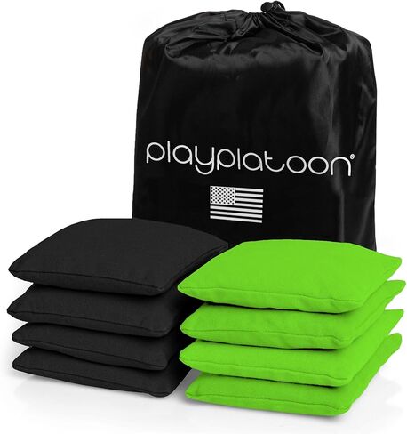 Play Platoon Premium Weather Resistant Duckcloth Cornhole Bags - Set of 8 Bean Bags for Corn Hole Game - Regulation Size & Weight in Kuwait