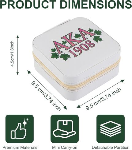 ASIJUNTYECHO Jewelry Case Box Aka Sorority Gifts for Sister Friend Ring Necklace Earring Pink and Green Travel Jewelry Case (Color-2) in Saudi Arabia