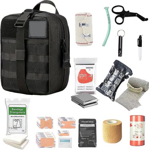IFAK First Aid Kit - Advanced Bleeding Control Pack with Trauma Refill, Chest Seal, Tourniquets, and Bandages - Ideal for Medics and Emergency Responders in Saudi Arabia
