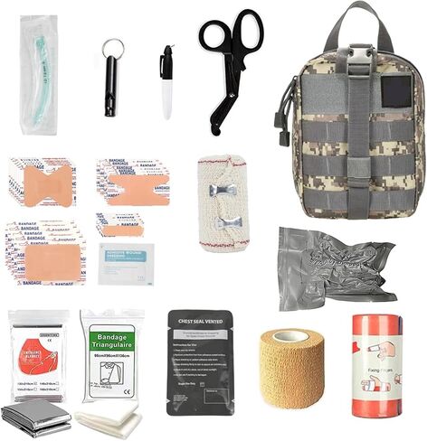 IFAK First Aid Kit - Advanced Bleeding Control Pack with Trauma Refill, Chest Seal, Tourniquets, and Bandages - Ideal for Medics and Emergency Responders in Saudi Arabia