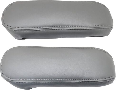 8PCS Replacement Driver & Passenger Perforated Leather Seat Cover & Foam & Armrest Gray Compatible with Ford F250 F350 F450 F550 Lariat Super Duty XLT 2002 2003 2004 2005 2006 2007 in Saudi Arabia